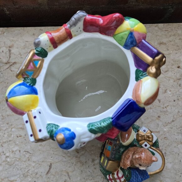 Vintage Fitz and Floyd Toyland Santa Cookie Jar - Picture 8 of 10